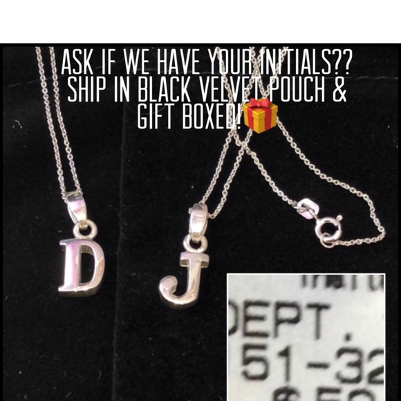 Sterling Silver Thick Initials with Your Choice of Crystal Charm-Boutique - Picture 5 of 13